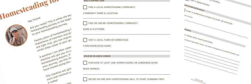 Homesteading for Beginners checklist